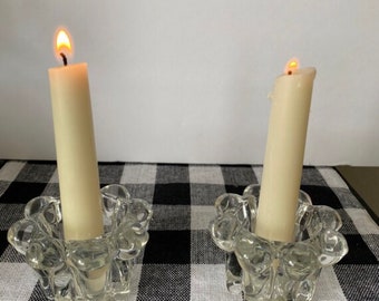 Pair of Clear Bubble Candle Holder - Chic Glam! - Combine Orders for Free Shipping