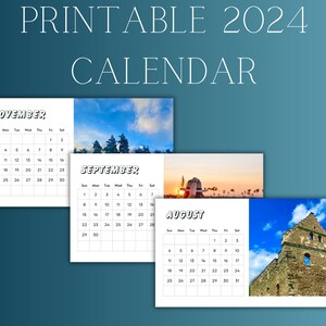 2024 Printable Calendar | Simple Calendar | Sunday Start Calendar | Minimalist, Monthly Planner | Digital Calendar