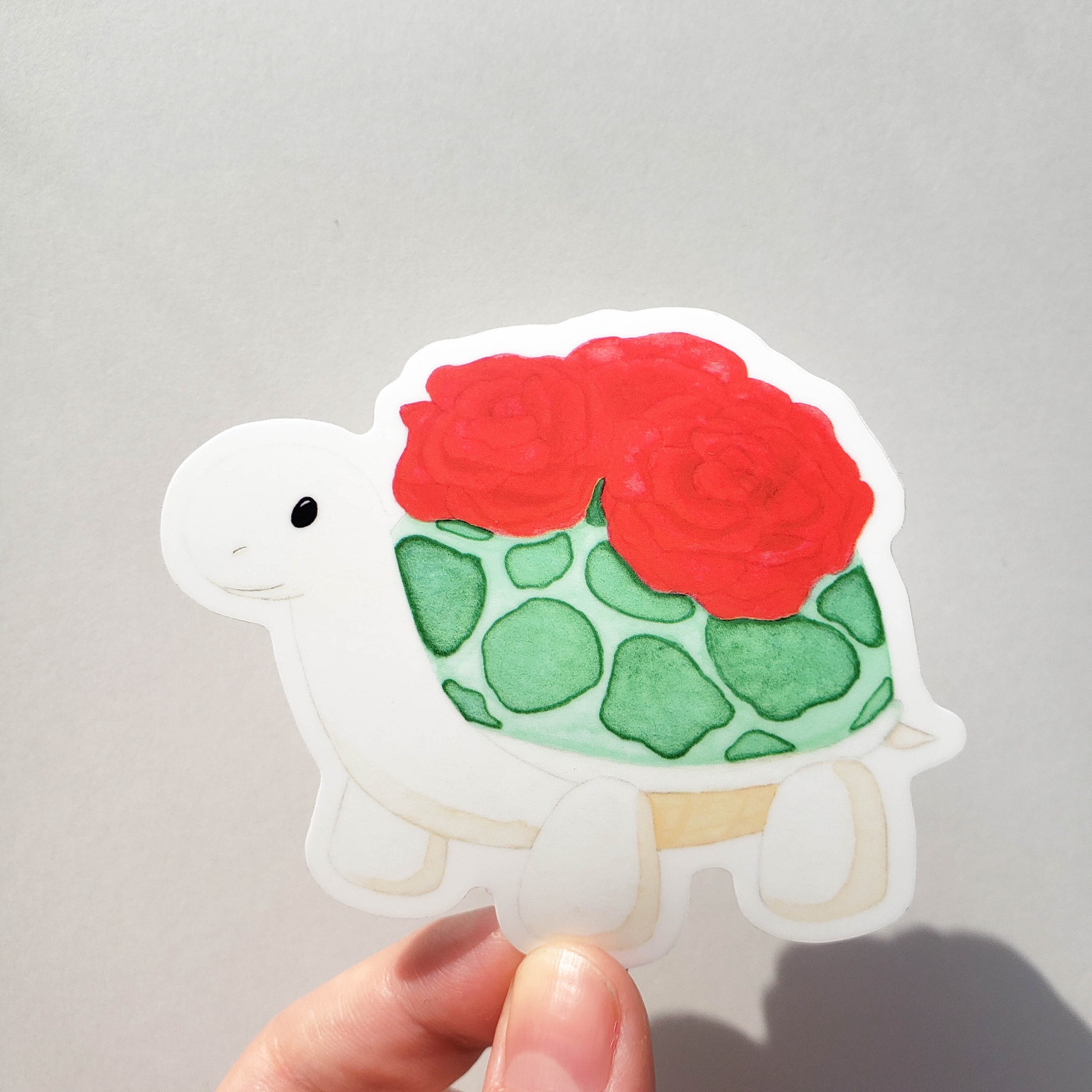 Rose Turtle Planter Waterproof Sticker - Etsy