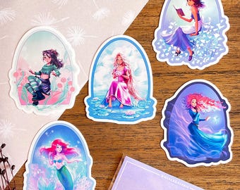 Pack of 5 Cute Fairytale Princess Stickers