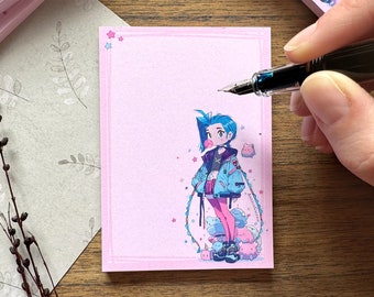 Memopad Steampunk Chibi Jinx Girl: Eco-Friendly Notepads - Arcane