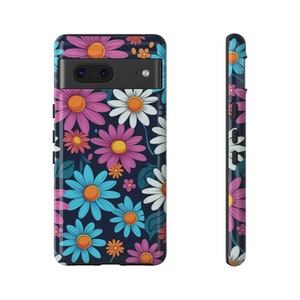 Colorful Floral Daisy Pattern Tough Case for Google Pixel 7 Google Pixel 6 Pro Google Pixel 6 Google Pixel 5 5G Case Minimalist Flowers