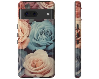 Roses and Flowers Tough Case for Google Pixel 7 Pixel 6 Pro Case Pixel 6 Pixel 5 5G Case Cute Pixel Phone Case Minimalist Design Cute Case