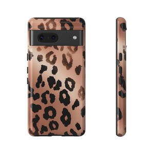 Rose Gold Cheetah Print Tough Case for Google Pixel 7 Google Pixel 6 Pro Google Pixel 6 Google Pixel 5 5G Cheetah Print Case Animal Print