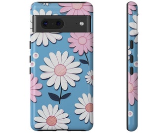 Lindo diseño floral margaritas casos resistentes para Google Pixel 7 Google Pixel 6 Pro Google Pixel 6 Google Pixel 5 5G Daisy Flower Flowers Case