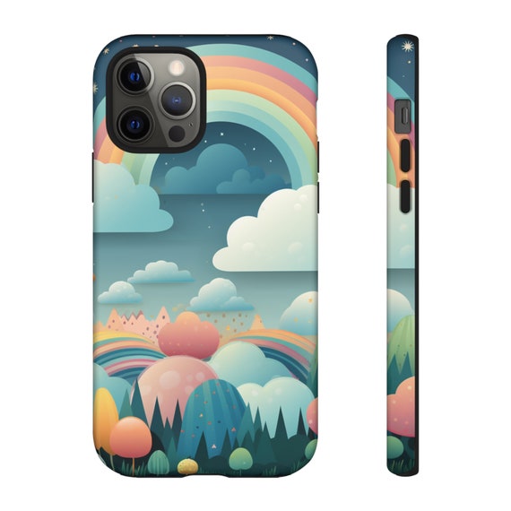 Boho Rainbow, Boho Clouds Tough Case for iPhone 14 Pro Max 13 12