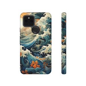 Japanese Waves Painting Tough Case for Google Pixel 7 Case Pixel 6 Pro Case Pixel 5 5G Phone Case Paisley Pattern Japanese Google Pixel Case image 9