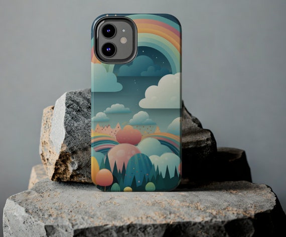 Boho Rainbow, Boho Clouds Tough Case for iPhone 14 Pro Max 13 12
