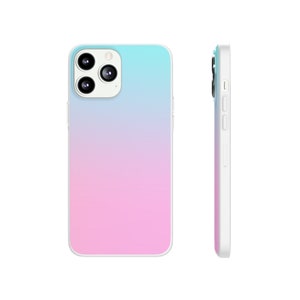 Pastel Pink and Baby Blue Gradient iphone 13 Pro Max phone case 13 Pro iphone 12 Pro Max iphone 12 Colorful Flexi Case Slim Case