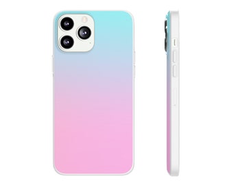 Pastel Pink and Baby Blue Gradient iphone 13 Pro Max phone case 13 Pro iphone 12 Pro Max iphone 12 Colorful Flexi Case Slim Case