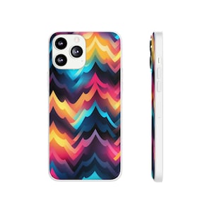 Neon Zig Zag Phone Case for iphone 13 Pro Max 13 Pro 13 Mini iphone 12 Pro Max 12 Pro 12 Mini 11 Pro Stripes Phone Case Rubber Phone Case