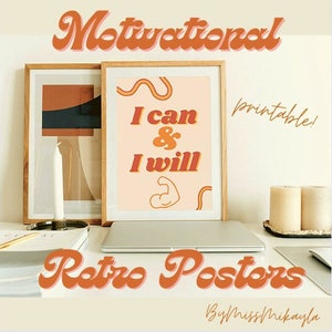 Printable Retro Classroom Posters | Motivational Posters | Classroom Decor | Groovy | Growth Mindset | Digital Download