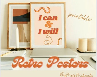 Printable Retro Classroom Posters | Motivational Posters | Classroom Decor | Groovy | Growth Mindset | Digital Download