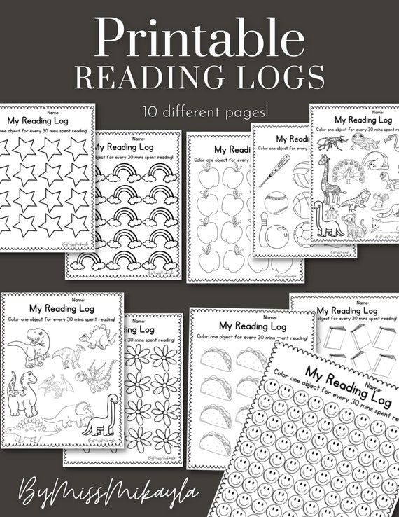 Printable Reading Logs | Reading Reward Chart | Summer Reading Log | Reading Chart | DIGITAL DOWNLOAD |
