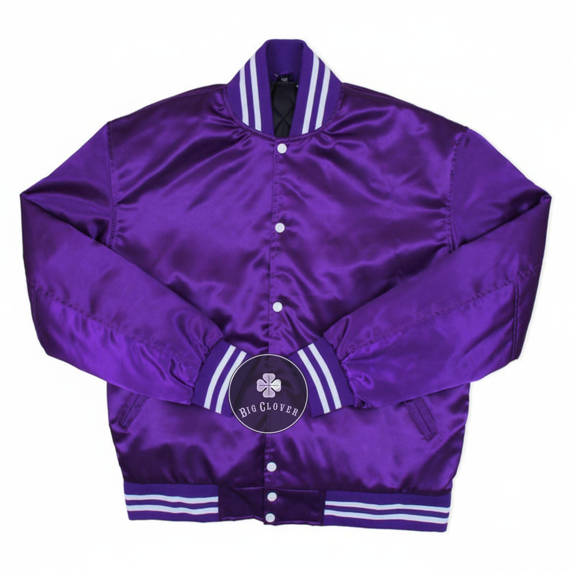 Handmade Purple Satin Varsity Jacket: College Letterman Bomber - Etsy