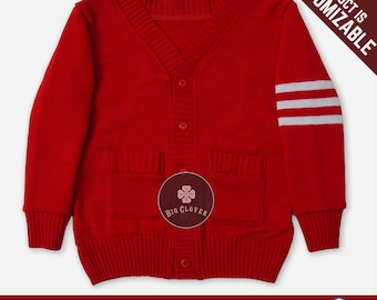 Personalized Embroidered Varsity Cardigan: Custom School Apparel