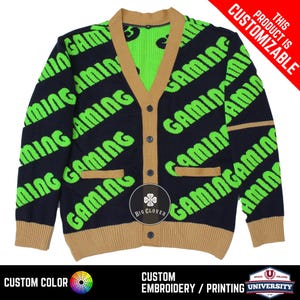 Personalisierte handgemachte Unisex Jacquard gestrickte Strickjacke Schule College Cheerleader Abschlussfeier gestickter Buchstabe griechischer Kleidungspullover