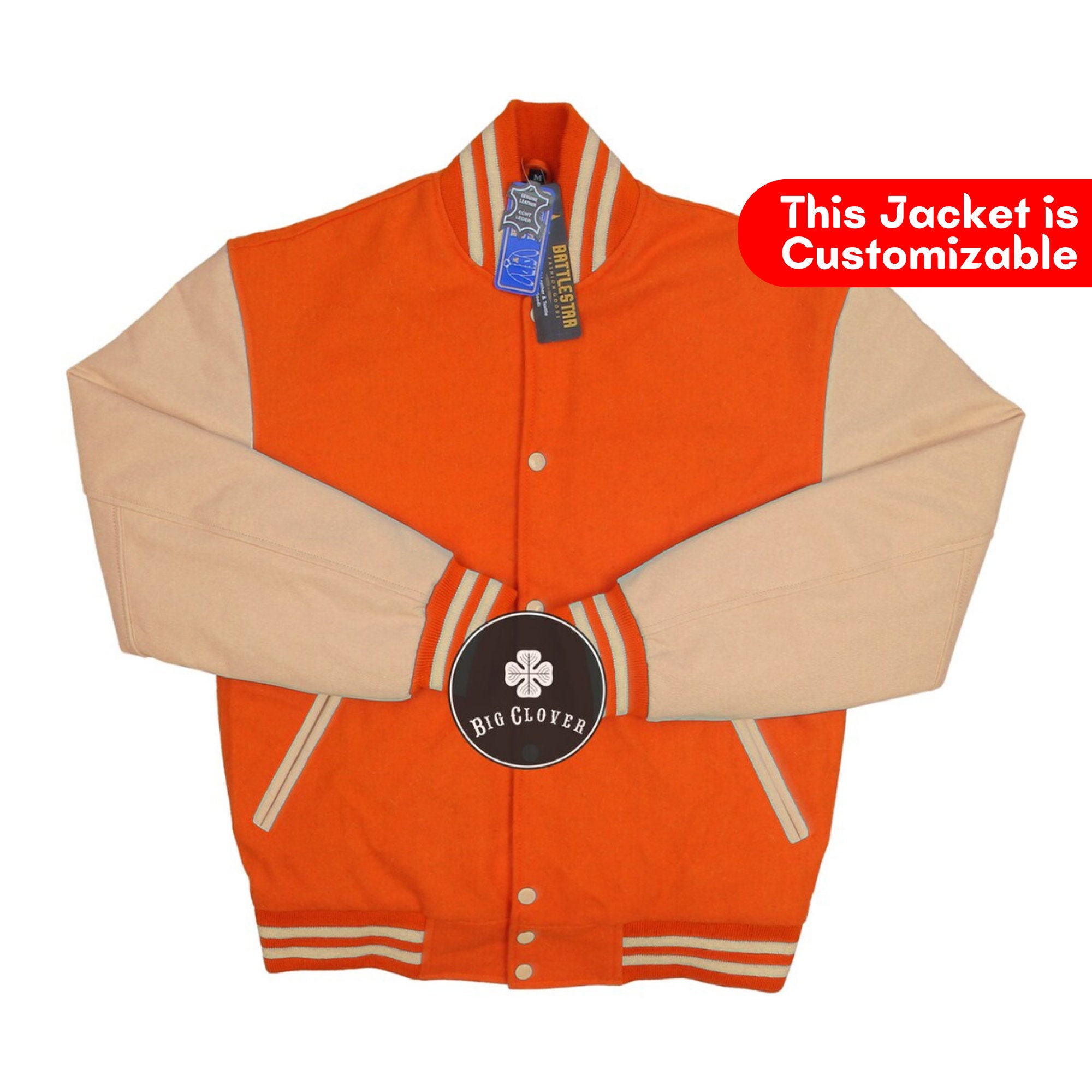 Mens Varsity Jacket Orange Etsy Ireland