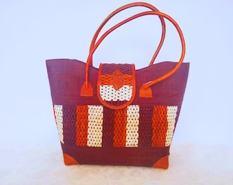 SUBLIME Trendy woven straw handbag - Original creation of authentic African craftsmanship - Gift for her - Boho chic theme