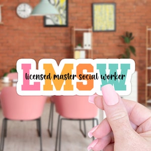 LMSW Sticker Decal Gift, Licensed Master Social Worker Laptop Sticker, Gift for Social Worker, LMSW Graduation Gift, Water Bottle Sticker