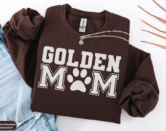 Golden Mom Sweatshirt Gift, Golden Retriever Mom Shirt, Golden Retriever Mom Crewneck Sweater, Golden Mama Tee, Dog Owner Gift