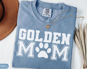 Comfort Colors® Golden Mom Shirt, Golden Retriever Mom Sweatshirt, Golden Retriever Mom Crewneck Sweater, Golden Mama Tee Dog Owner Gift