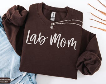 Lab Mom Sweatshirt Gift, Labrador Dog Mom Shirt, Labrador Dog Owner Womens Crewneck Sweater, Lab Mama Tee, Labrador Owner Gift for Her