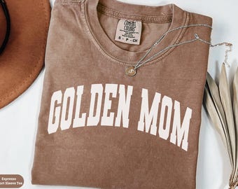 Comfort Colors® Golden Mom Shirt, Golden Retriever Mom Sweatshirt, Golden Retriever Mom Crewneck Sweater, Golden Mama Tee Dog Owner Gift