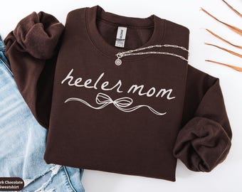 Heeler Mom Sweatshirt Gift, Australian Cattle Dog Shirt, Blue Heeler Crewneck Sweater, Red Heeler Mama Tee, Cattle Dog Owner Gift for Her