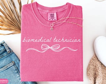 Biomedical Tech Coquette Bow Comfort Colors® Shirt Gift, Biomedical Technician Sweatshirt, Biomed Tech Long Sleeve Tee, Biomedical Crewneck