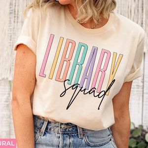 Library Squad Crew Team Shirt, Library Teacher Crew Team Squad Matching TShirt Coworker Staff Gift, Librarian Gift, Team Gifts for Librarian