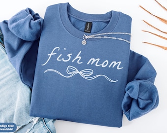 Fish Mom Sweatshirt Gift, Fish Mom Shirt, Aquarium Lover Crewneck Sweater, Fish Owner Gift, Betta Fish Mom Tee, Tropical Fish Keeper Gift