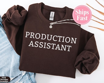 Sudadera de regalo para asistente de producción, suéter de cuello redondo para asistente de producción, camisa de asistente de producción, ropa para equipo de filmación