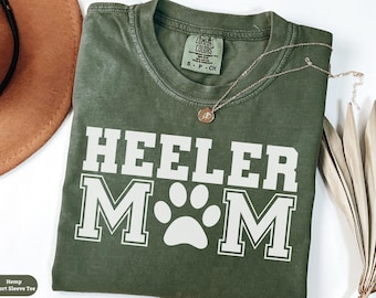 Comfort Colors® Heeler Mom Shirt, Australian Cattle Dog Sweatshirt Gift, Blue Heeler Crewneck Sweater, Red Heeler Mama Tee, Dog Owner Gift