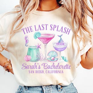 CUSTOM Last Splash Cocktail Bachelorette Shirt, Personalized Mermaid Social Club Bachelorette Party Shirt,Ocean Nautical Beach Bach Club Tee