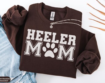Heeler Mom Sweatshirt Gift, Australian Cattle Dog Shirt, Blue Heeler Crewneck Sweater, Red Heeler Mama Tee, Cattle Dog Owner Gift for Her