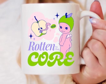 Sonny Angel Mug Kewpie Cherub Rotten to the Core Ceramic Cup Girly Pop Mug Funny Quote Coffee Cup Sonny Angel Sassy Mug Gift for Her Trinket