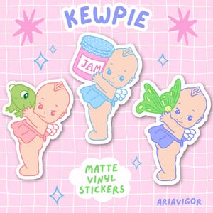 Kewpie Sticker Vinyl Matte Sonny Angel Sticker for Water Bottle Cute Die Cut Stickers Pastel Kewpie Baby Waterproof Laptop Sticker Kawaii