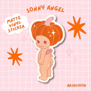 Sonny Angel Sticker Vinyl Matte Kewpie Cherub Sticker for Water Bottle Cute Die Cut Stickers Sonny Angel Waterproof Laptop Sticker Kawaii