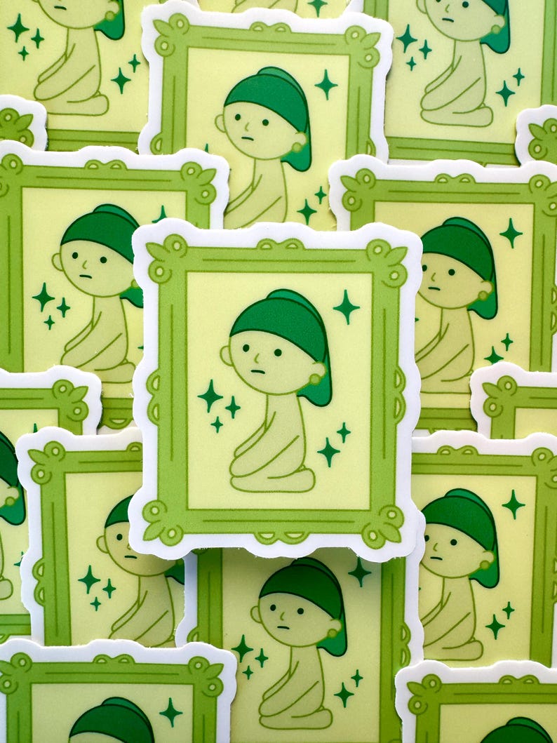 Cute Smiski Sticker Matte Vinyl Stickers for Laptop Smiski Homebody Club Decal Water Bottle Kawaii Sticker Waterproof Trendy Green Guy Gift image 7