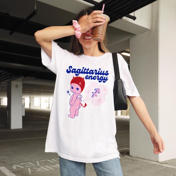 Sagittarius Sonny Angel T-Shirt Sagittarius Energy Graphic Tee Astrology Lover Comfort Colors Oversized Tee Sagittarius Gift Kewpie Cherub