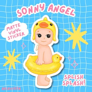 Sonny Angel Sticker Duck Cute Kewpie Cherub Vinyl Sticker Chef Matte Waterproof Die Cut Decal Pastel Laptop Water Bottle Sticker Y2K Trendy
