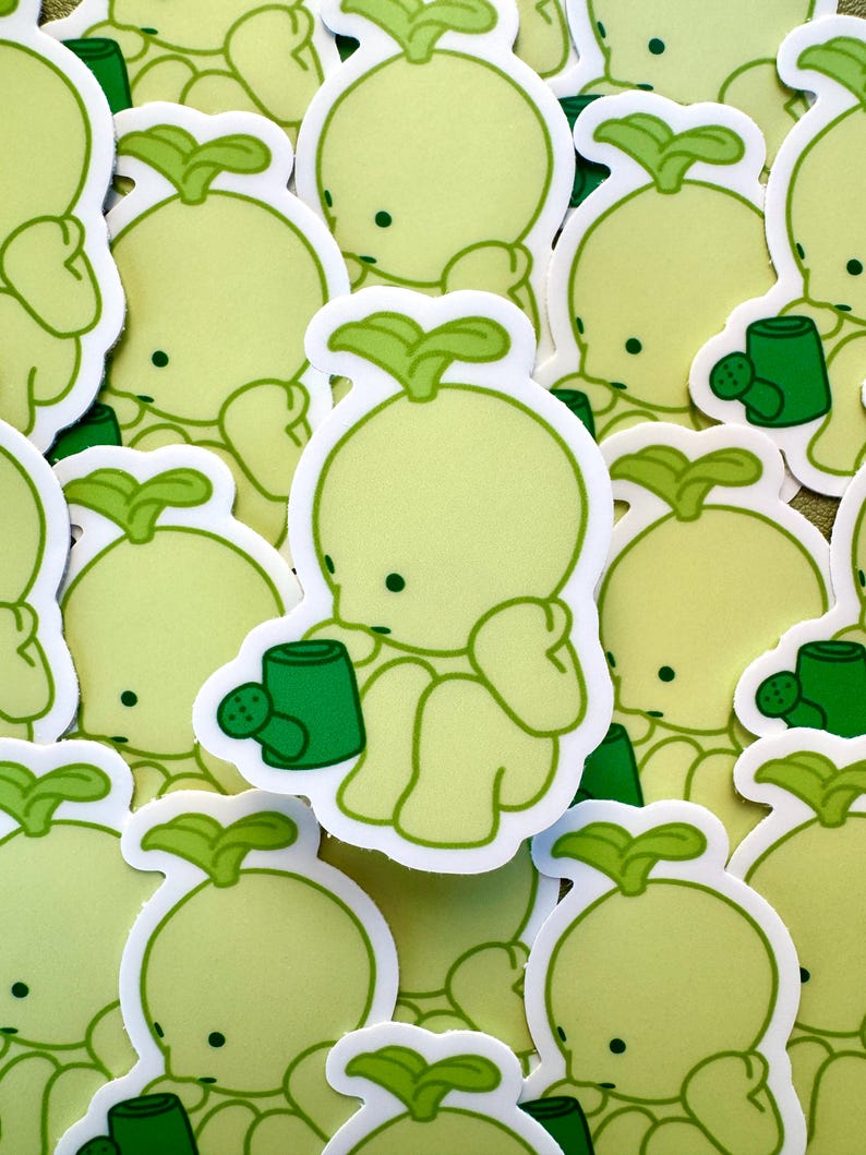 Cute Smiski Sticker Matte Vinyl Stickers for Laptop Smiski Homebody Club Decal Water Bottle Kawaii Sticker Waterproof Trendy Green Guy Gift image 5
