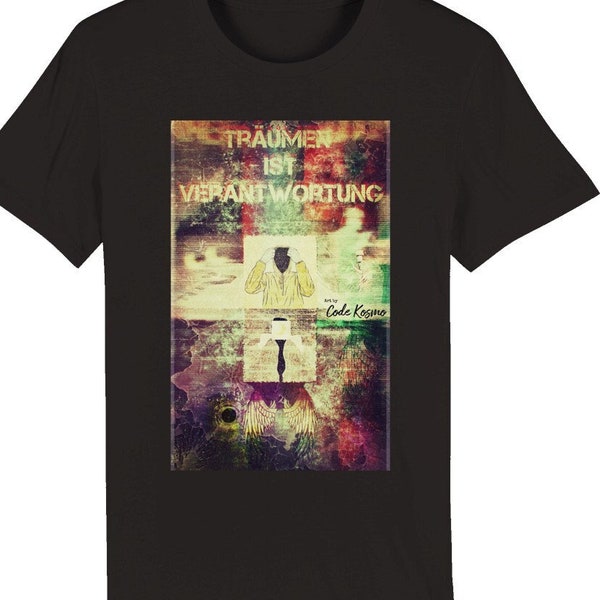 Träumen • T-Shirt - unisex / Bio-Baumwolle / Fair Wear (weiß/coral/schwarz)