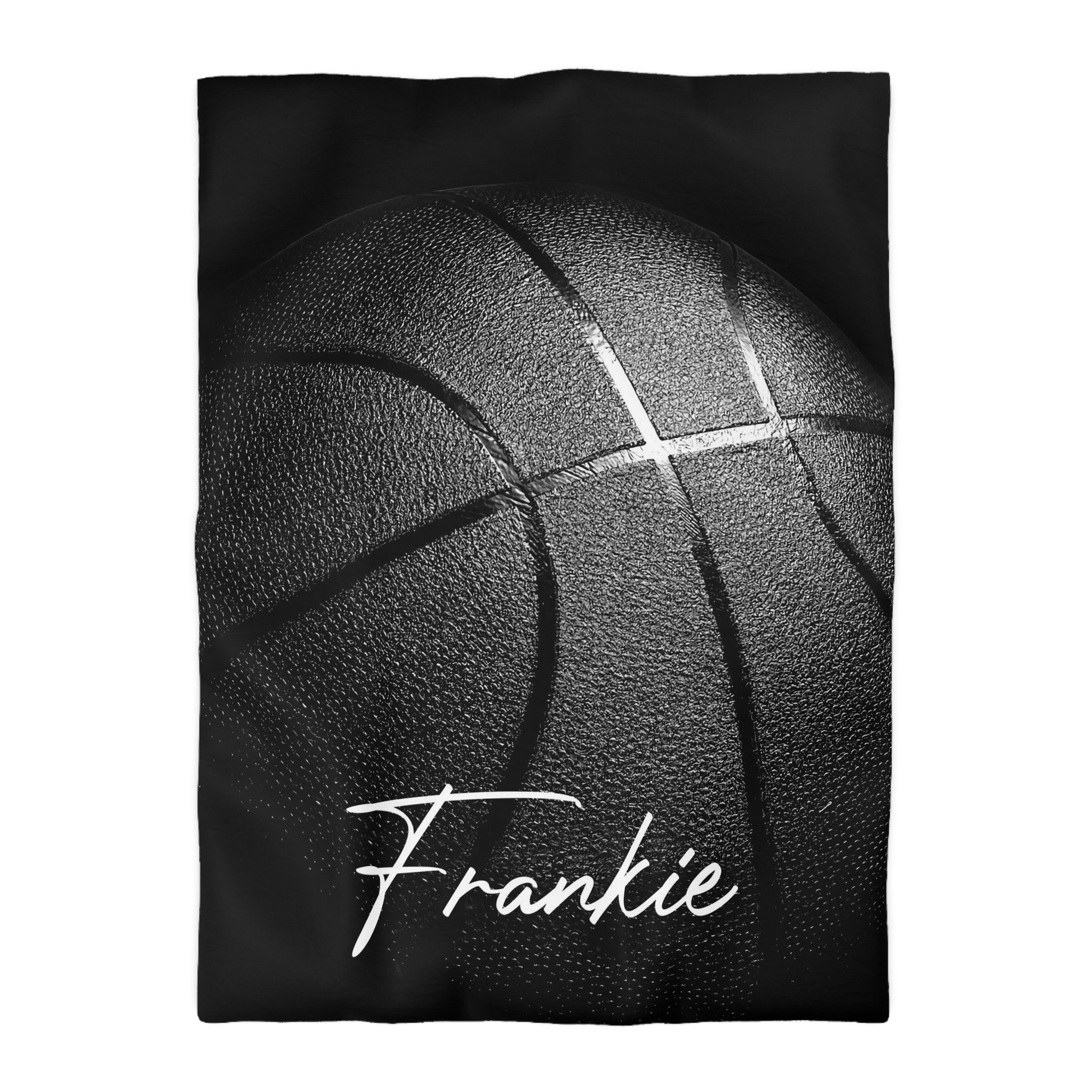 Black Basketball Personalized Custom Name Duvet Cover