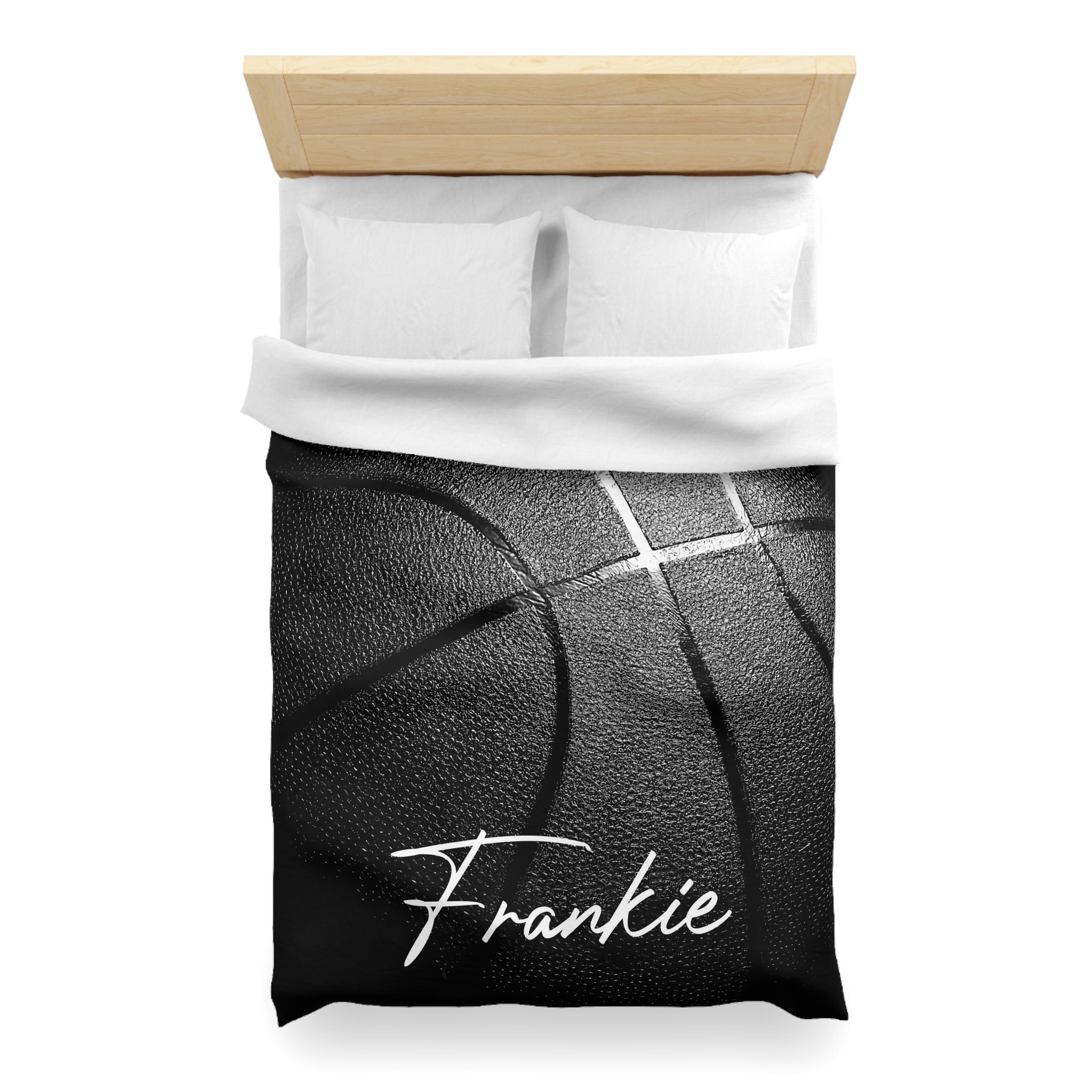 Black Basketball Personalized Custom Name Duvet Cover