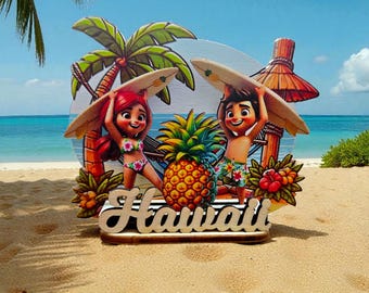 HAND MADE HAWAIIAN Magnet 78 mm x 87 mm - 25 thickness