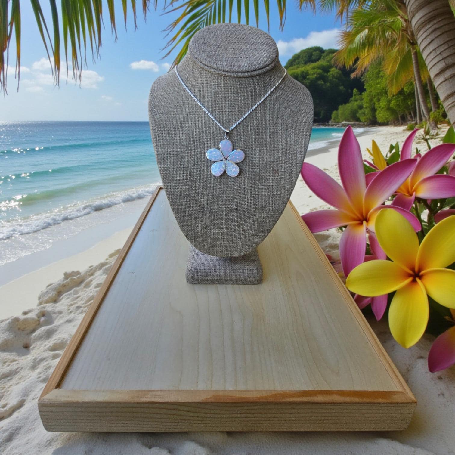 Plumeria Opal Necklace - Etsy