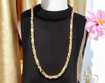 Luxury Gold Italian Milano Chain 6MM,  22", 14k/SS  (68grs)