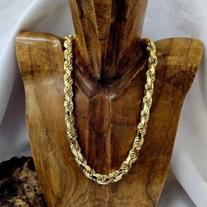 10mm(22 Inches long) LUXURY DIAMOND CUT gold over silver Rope chain (211 grams)